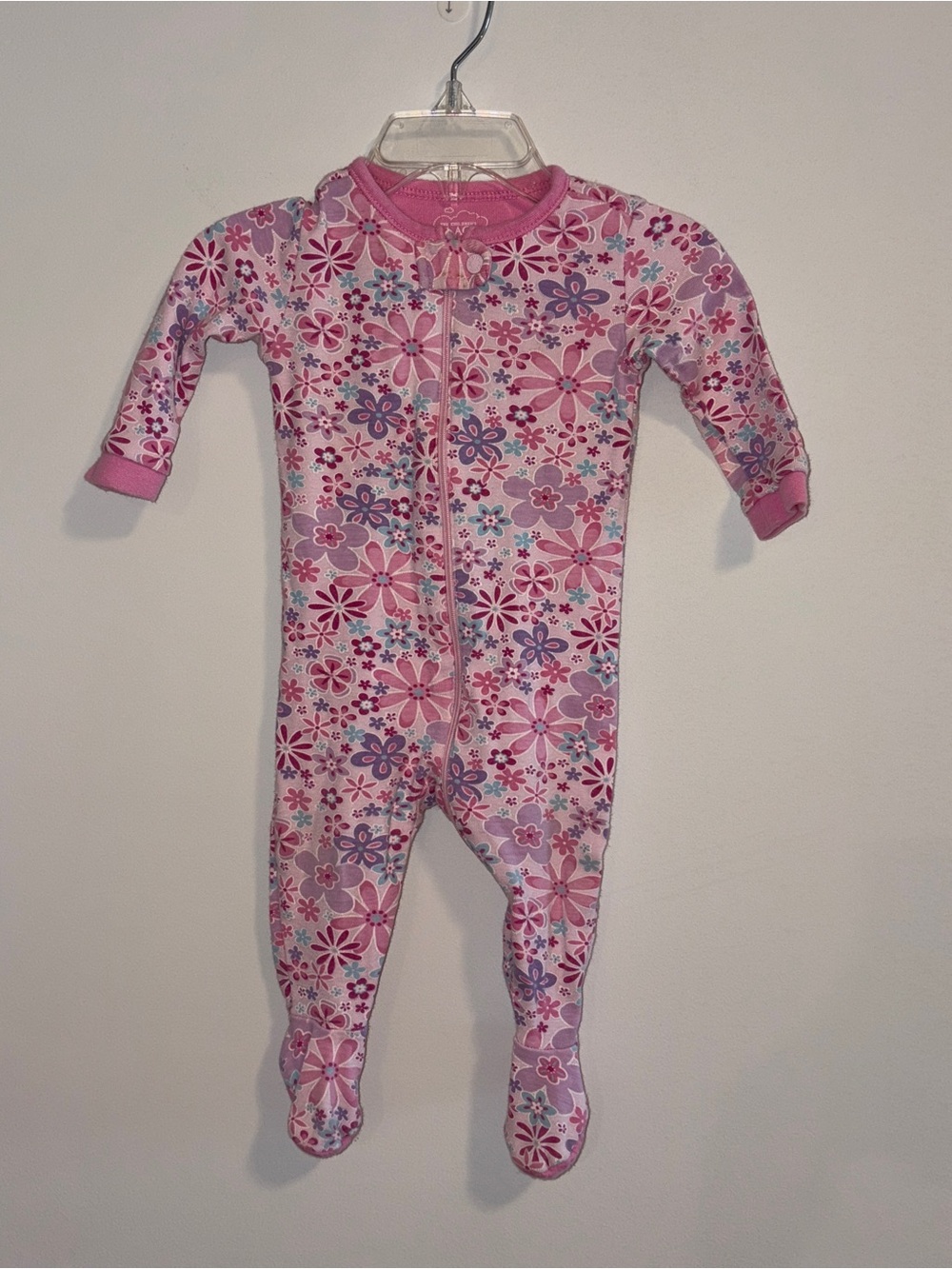 Girl’s Zip-Up Floral One-Piece Pajamas 3-6M